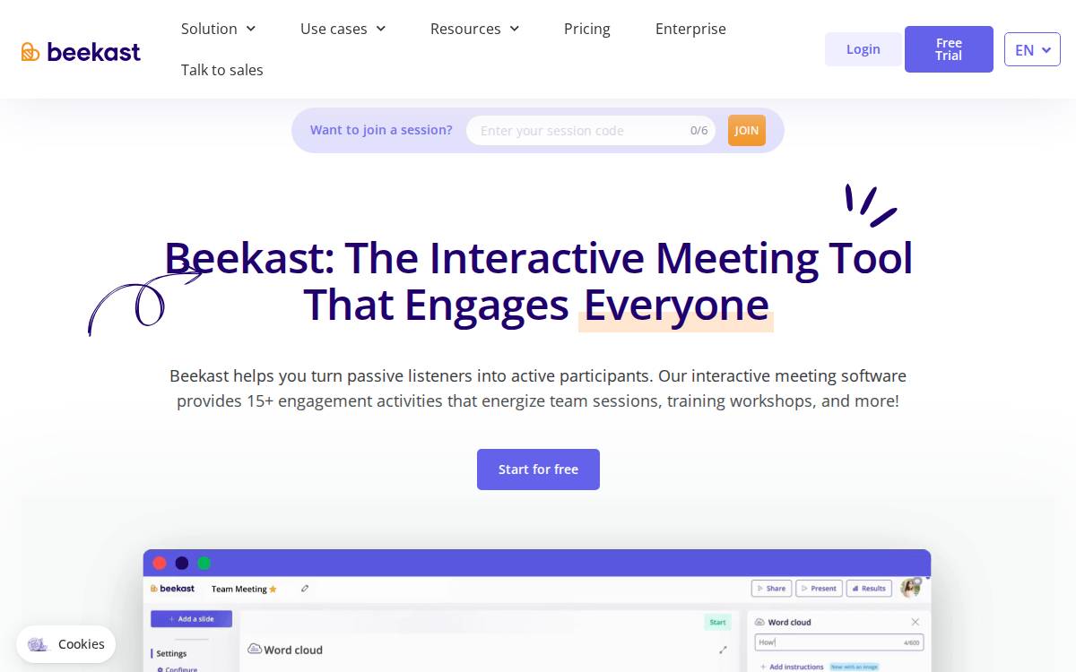 Beekast website preview