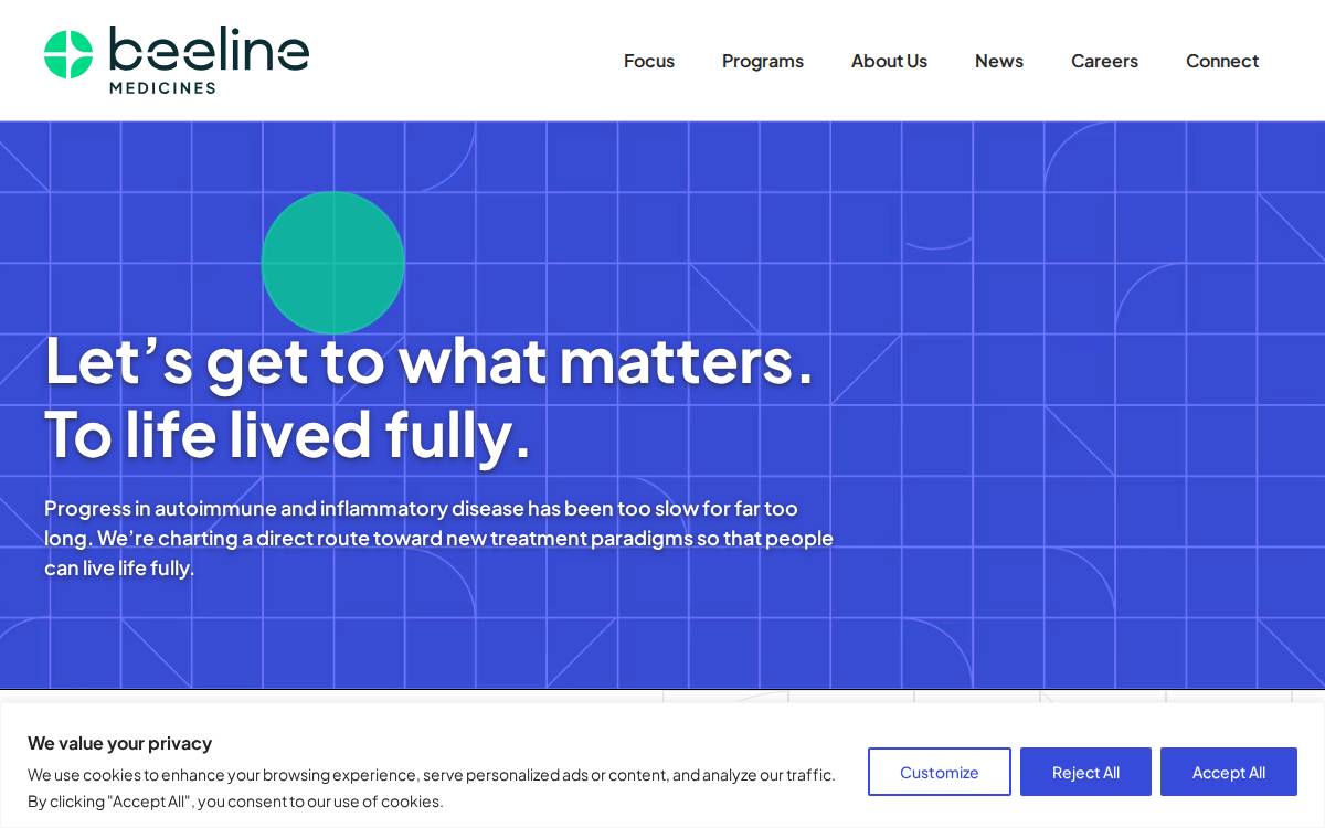 Beeline Medicines website preview