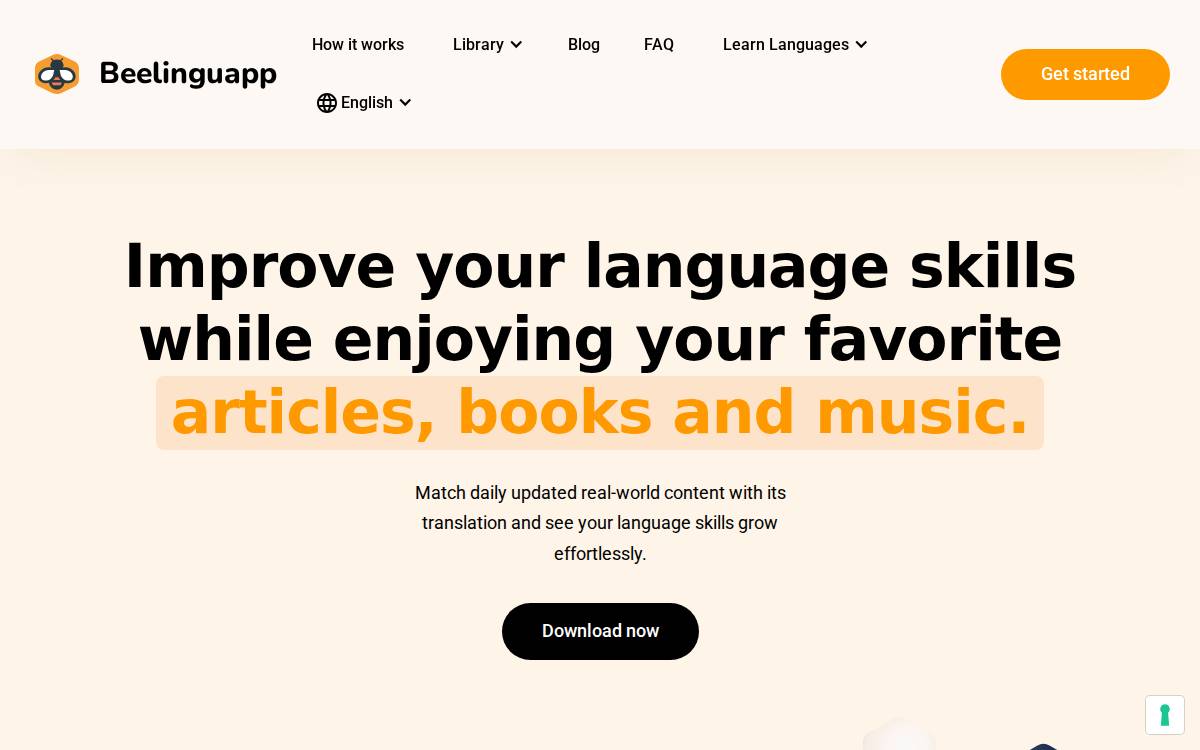 Beelinguapp website preview