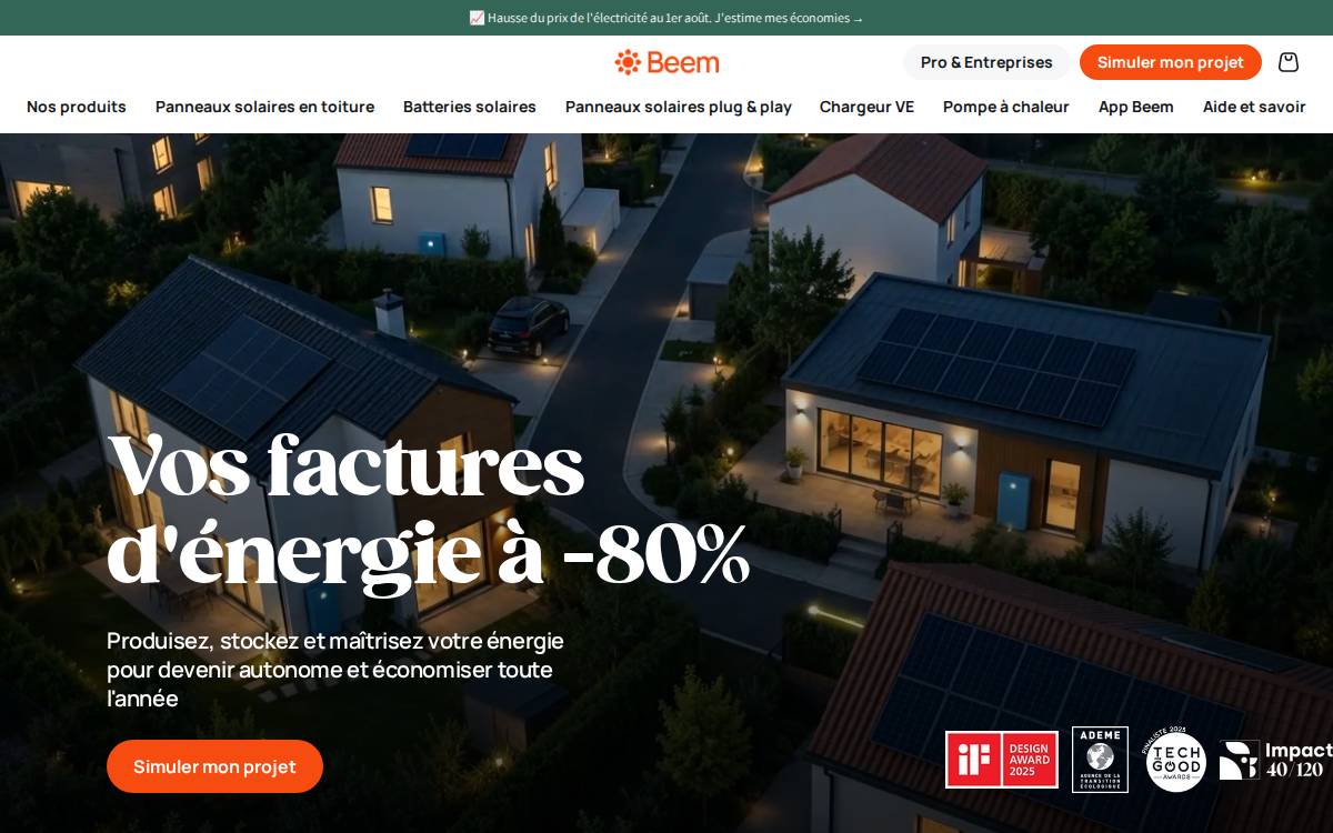 Beem Energy website preview