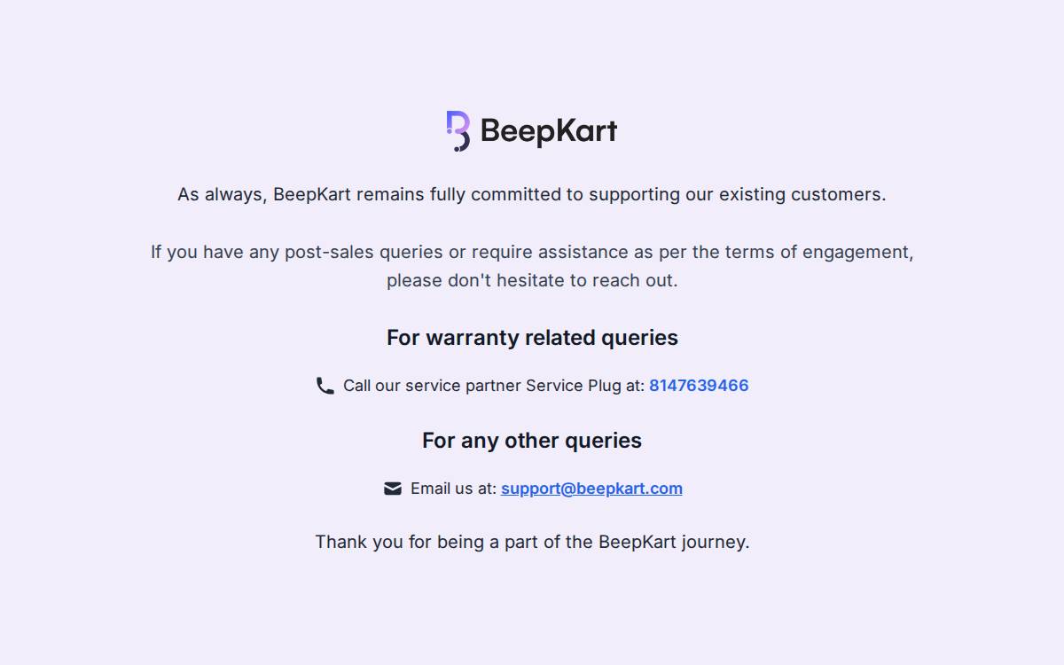 Beepkart website preview
