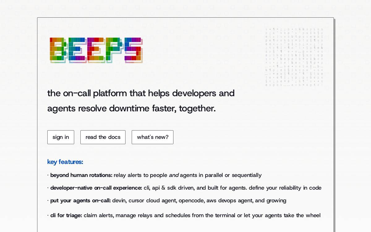 Beeps website preview