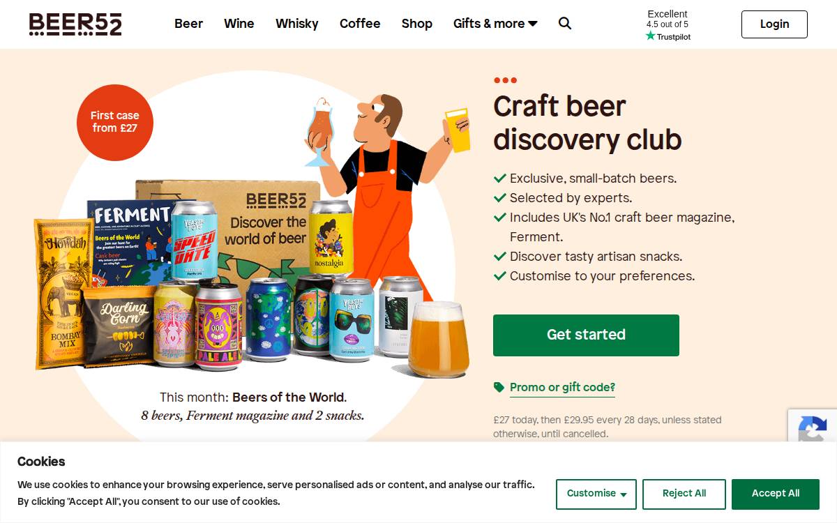 Beer52 website preview