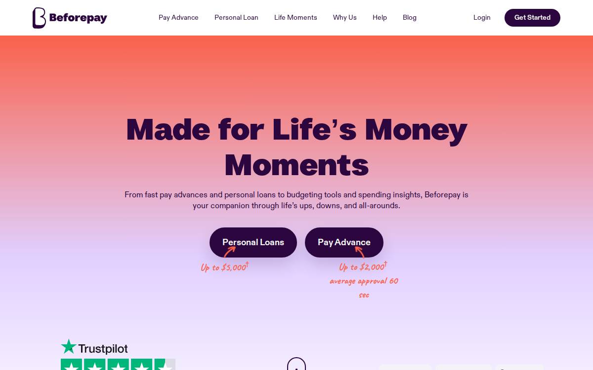 Beforepay website preview