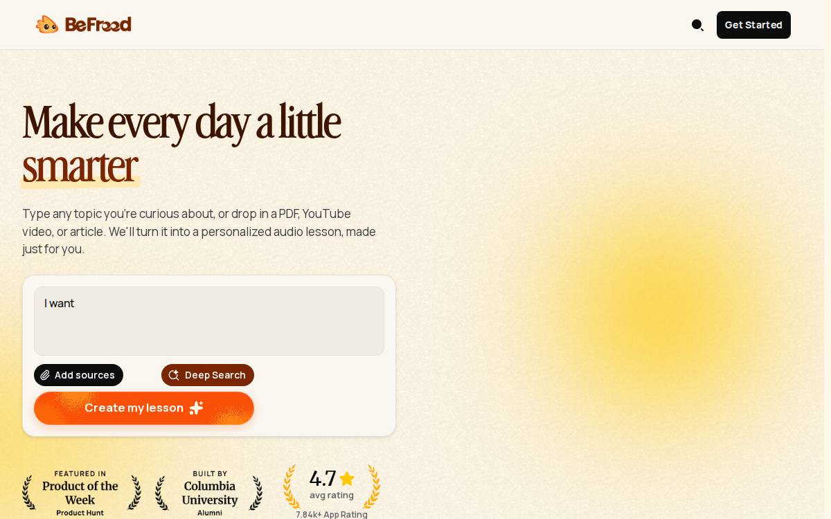 BeFreed website preview