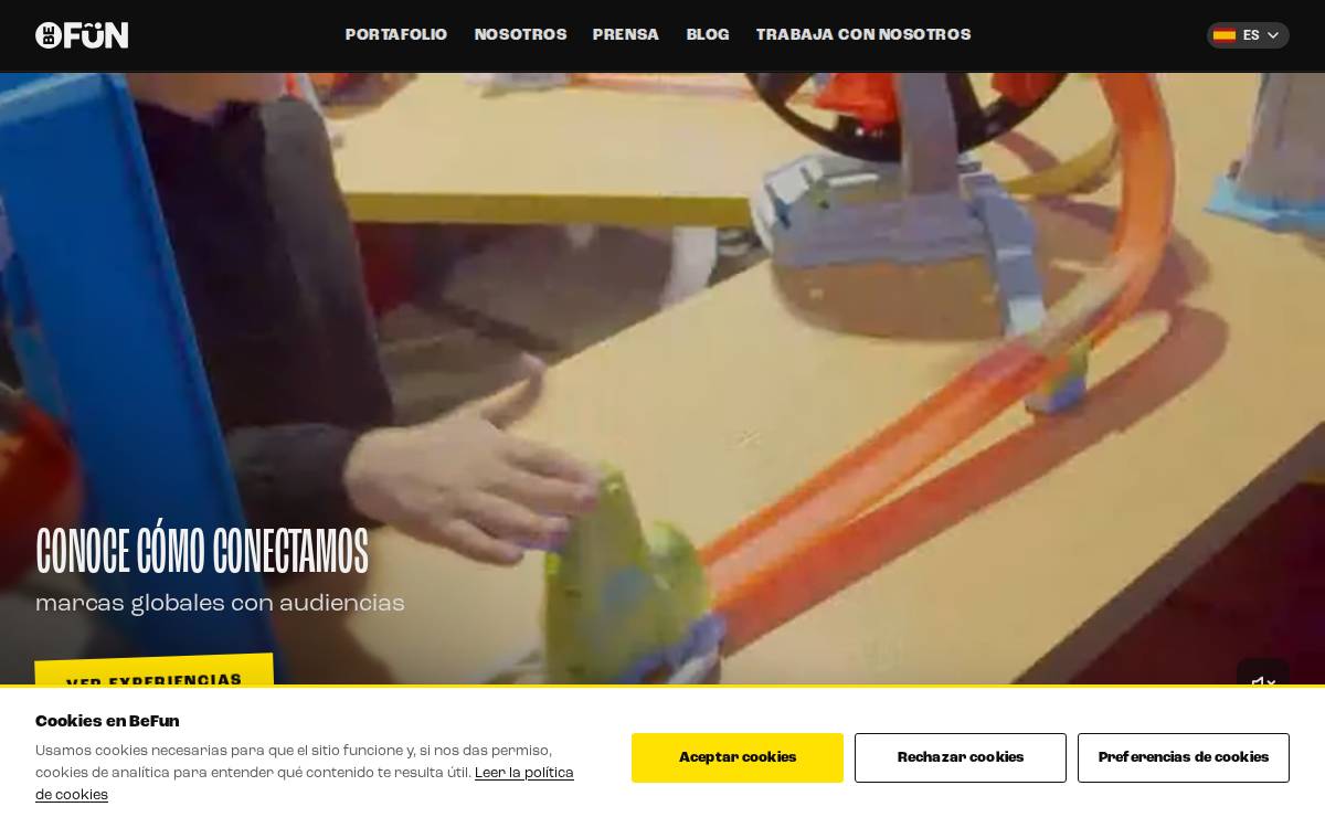 Befun Entertainment website preview