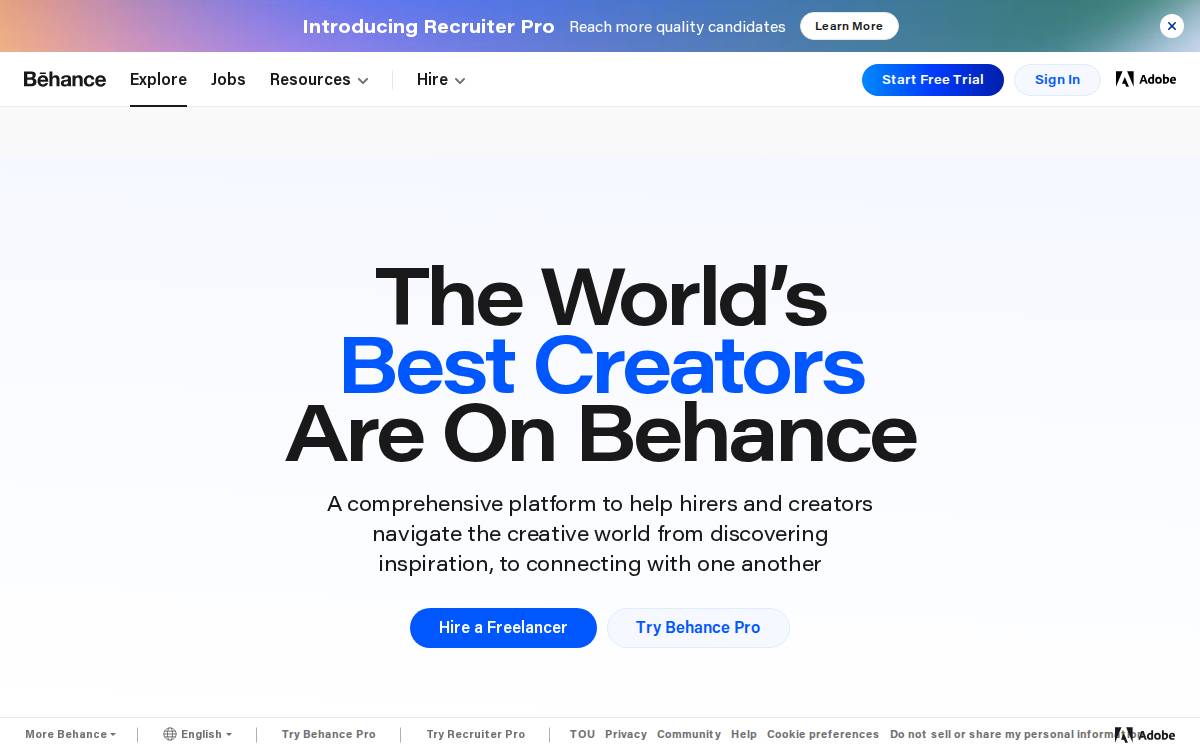 Behance website preview