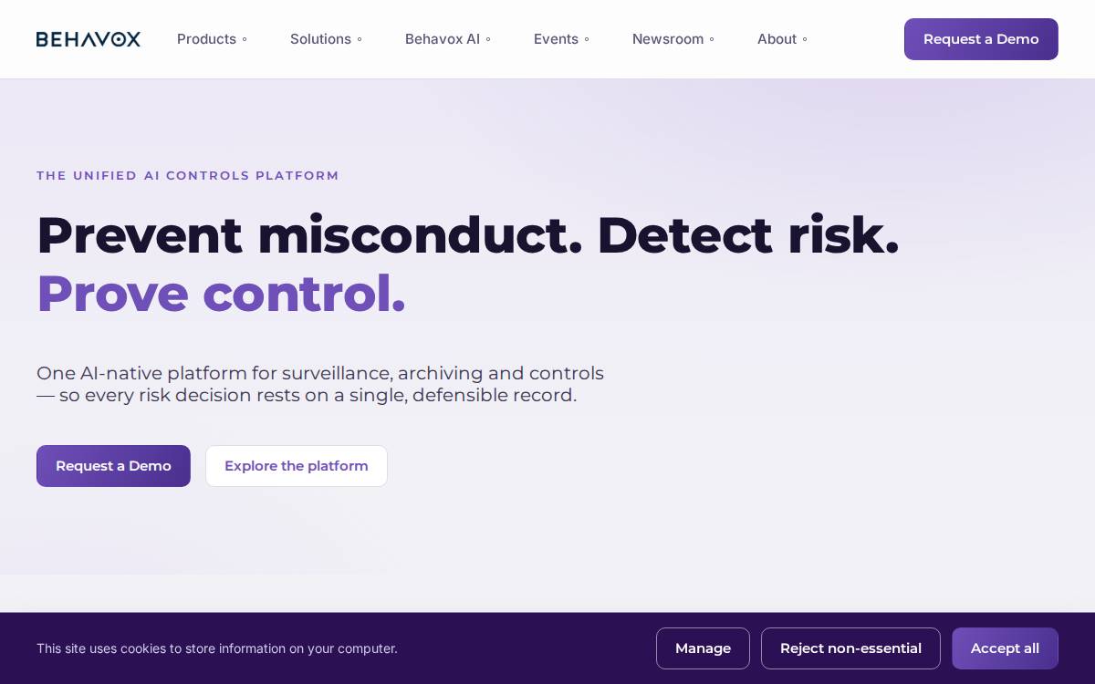 Behavox website preview
