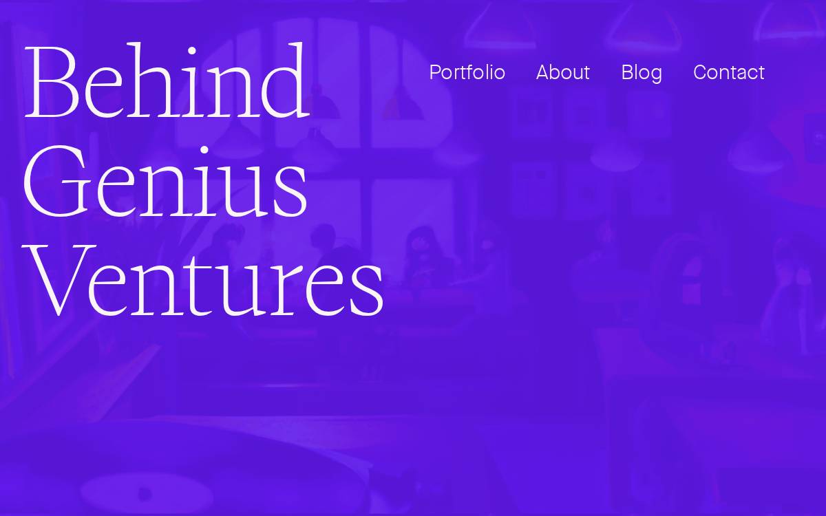 Behind Genius Ventures website preview
