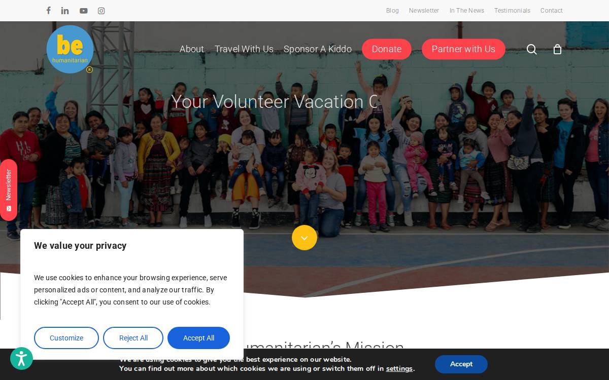 Behumanitarian website preview