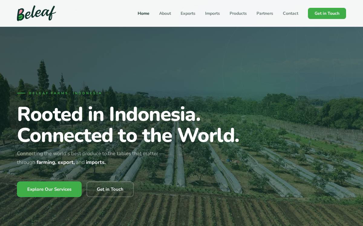 Beleaf Farms website preview