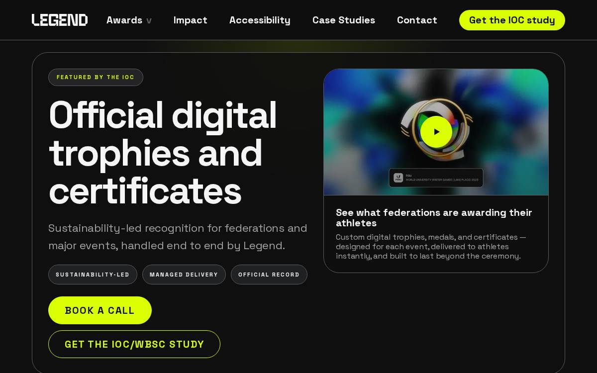 Belegends website preview