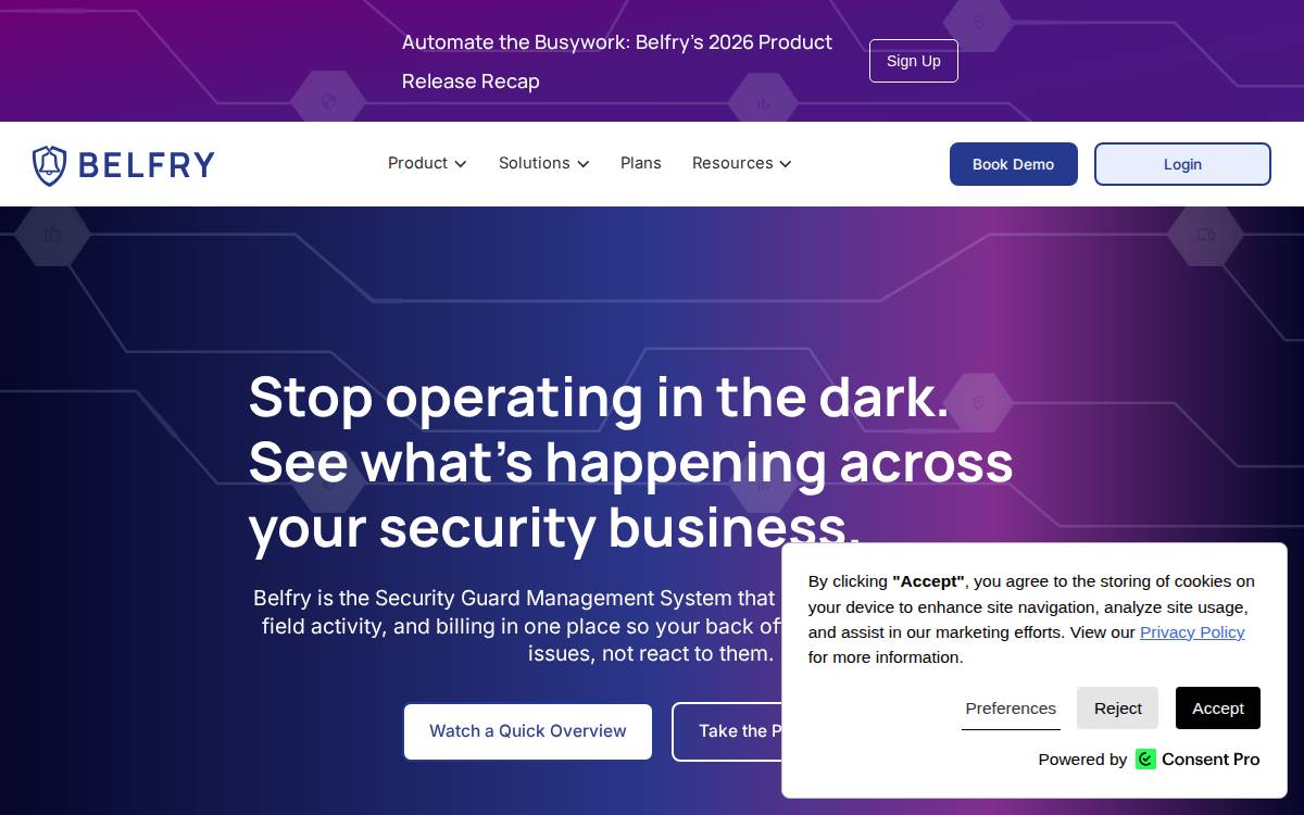 Belfry Software website preview