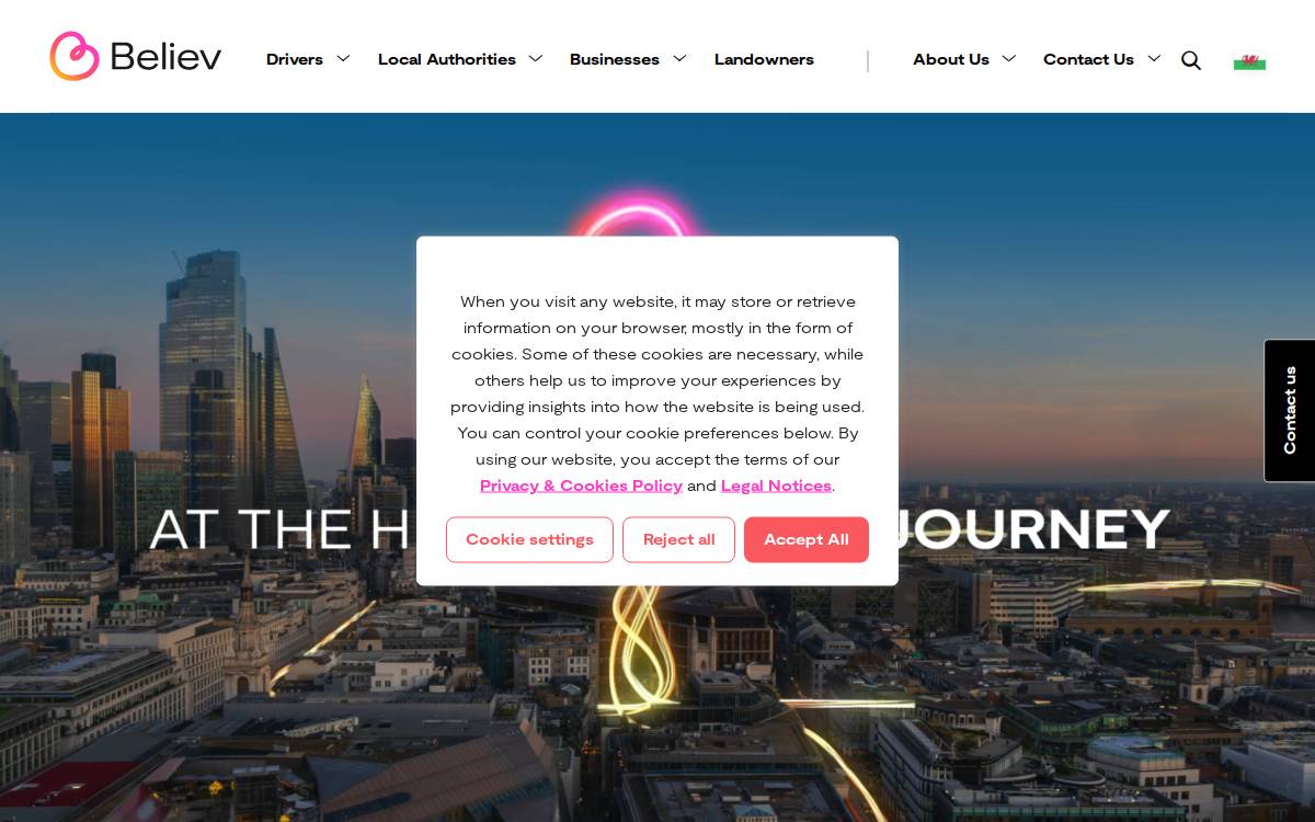 Believ website preview