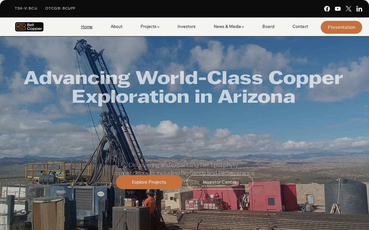 Bell Copper website preview