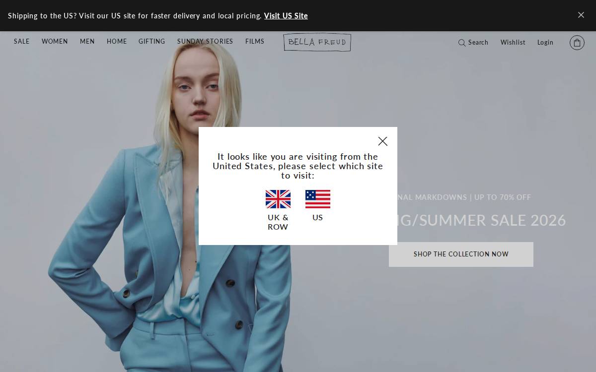 Bella Freud website preview