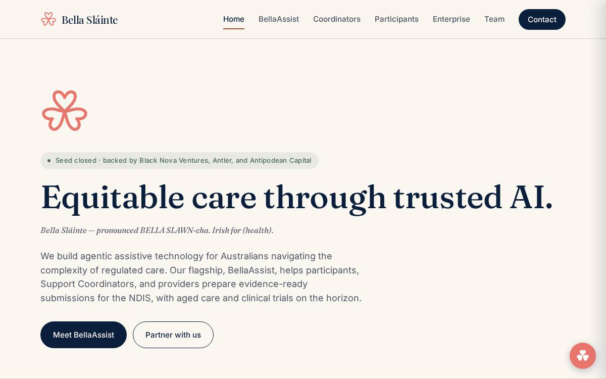 Bella Slainte website preview