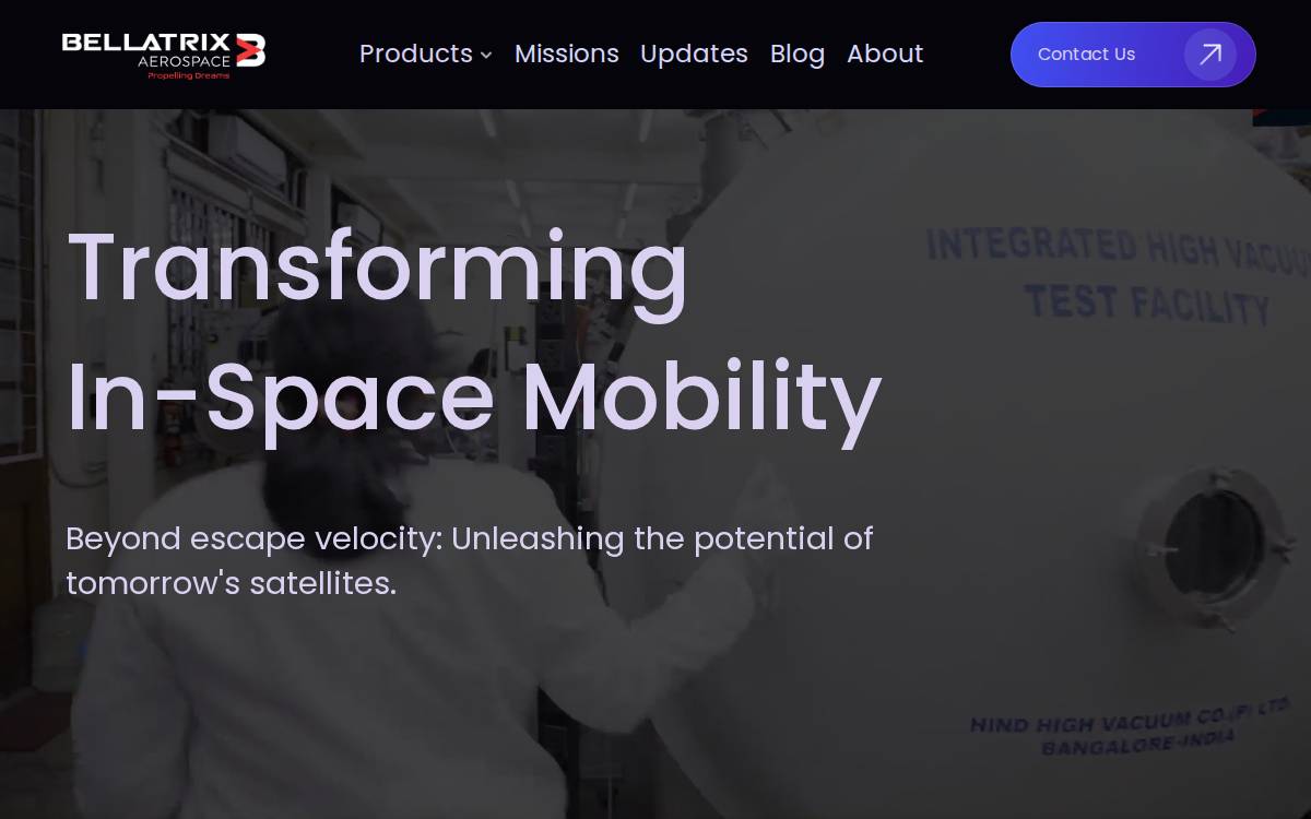 Bellatrix Aerospace website preview