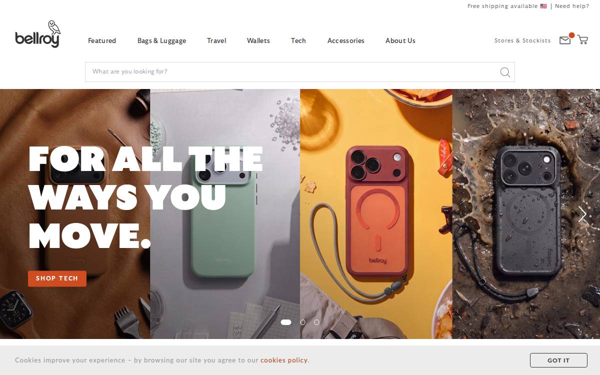 Bellroy website preview