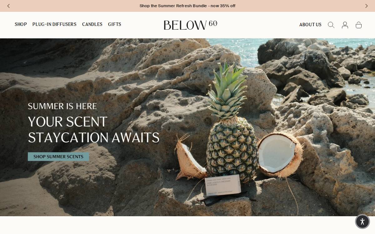 Below 60 website preview
