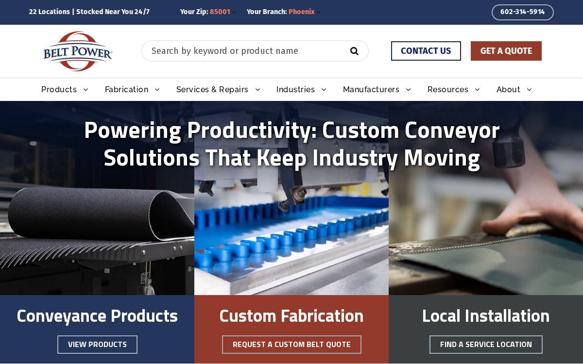 Belt Power website preview