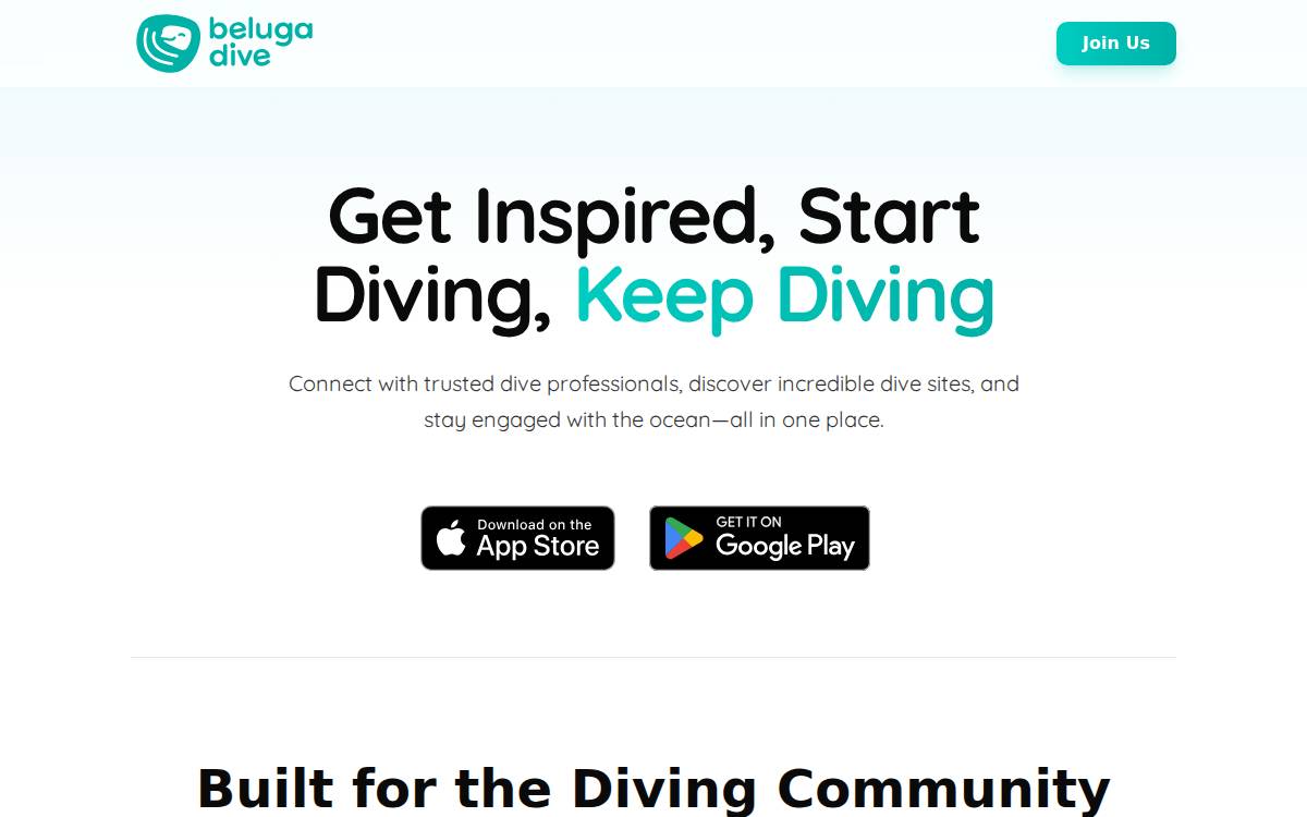 Beluga Dive website preview