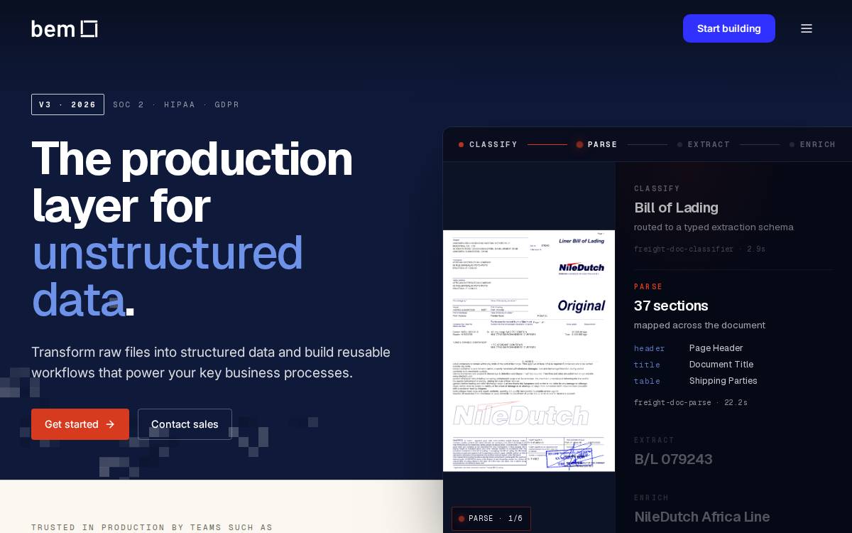 Bem website preview