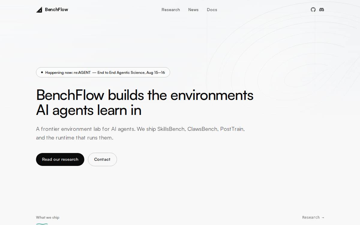 BenchFlow website preview