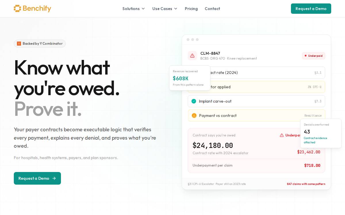 Benchify website preview