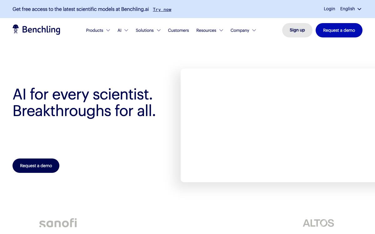 Benchling website preview