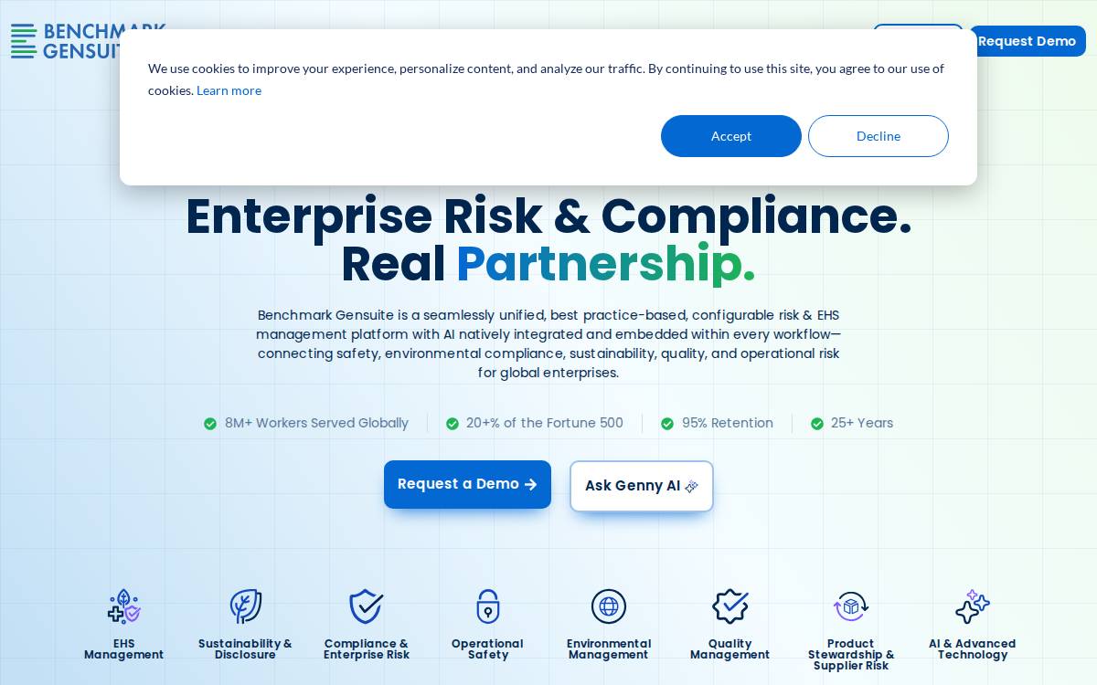 Benchmark Gensuite website preview