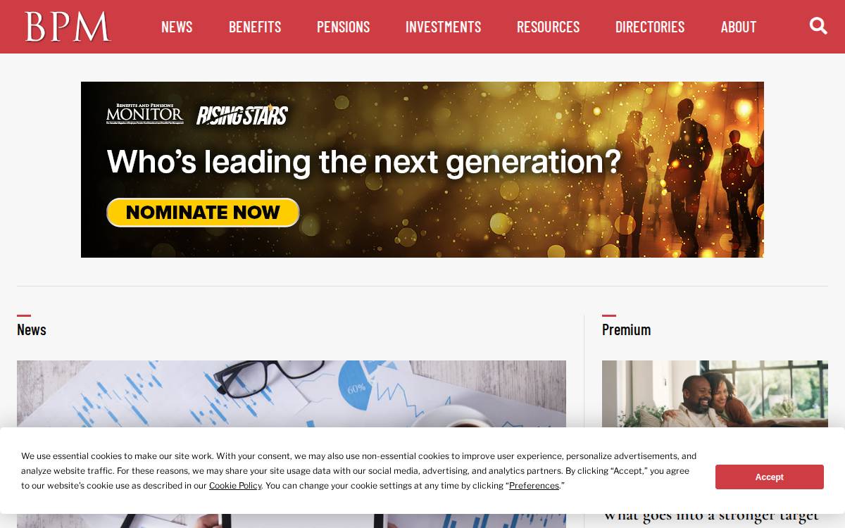 Benefitsandpensionsmonitor website preview
