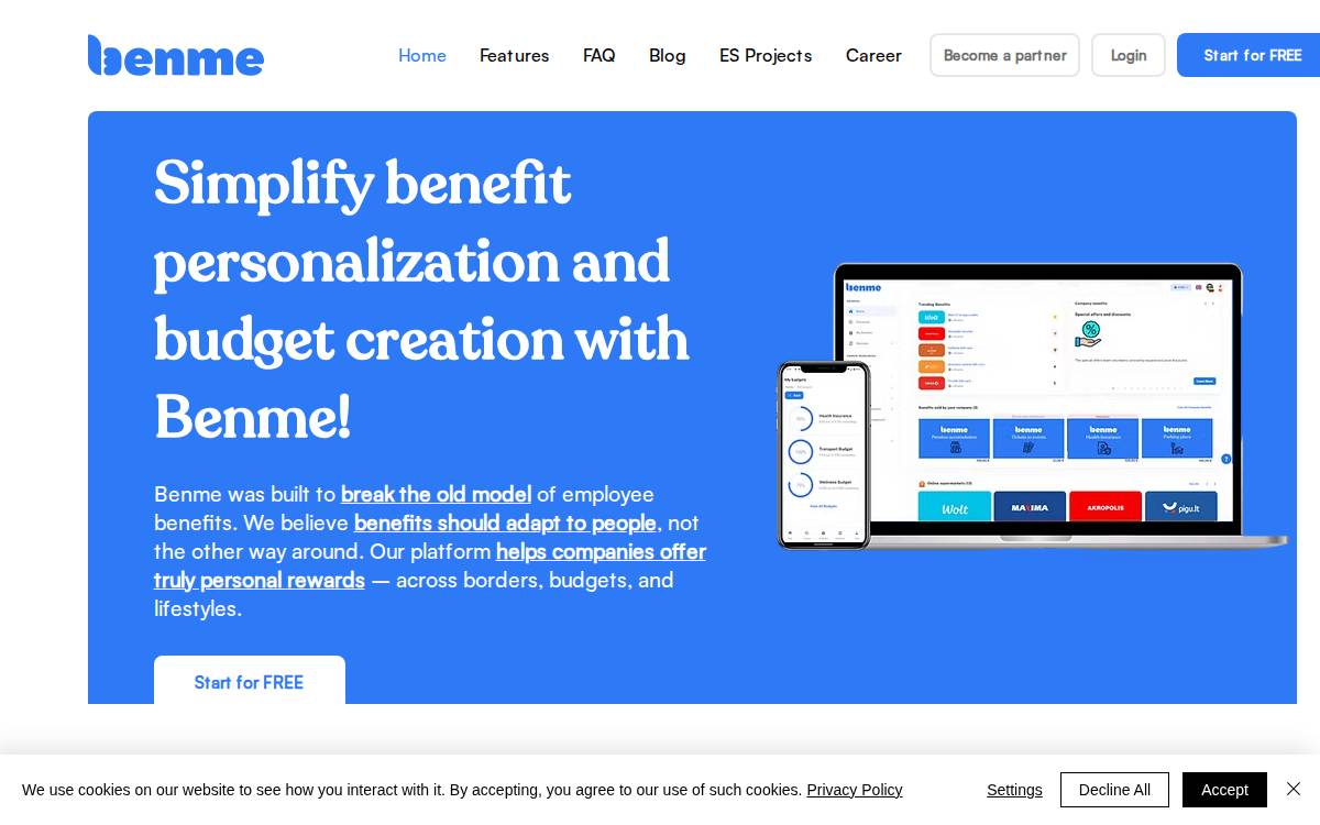 Benme website preview