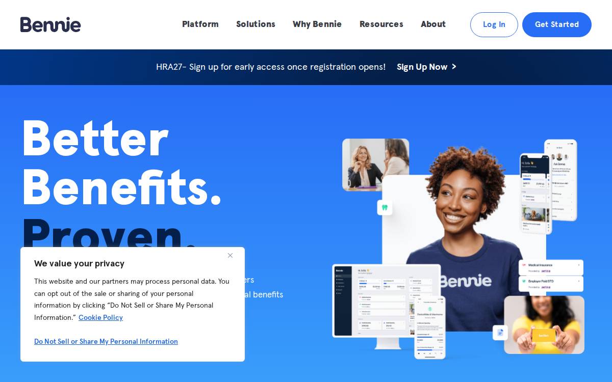 Bennie website preview