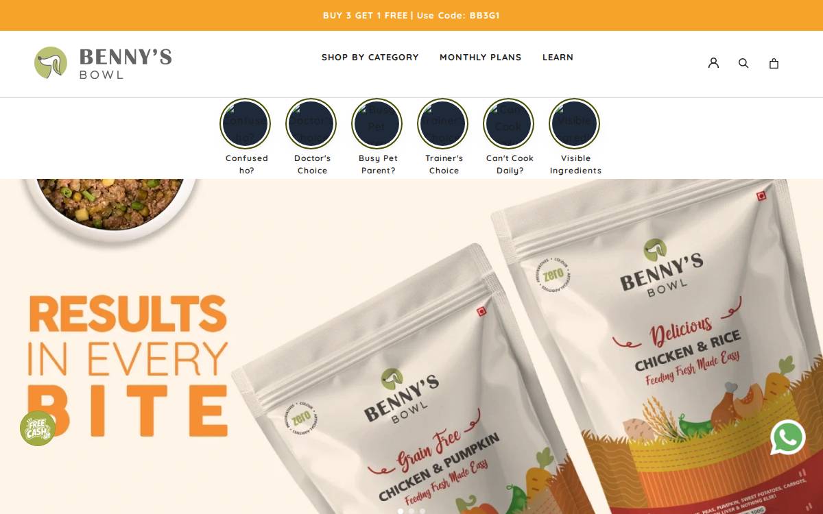 Bennysbowl website preview