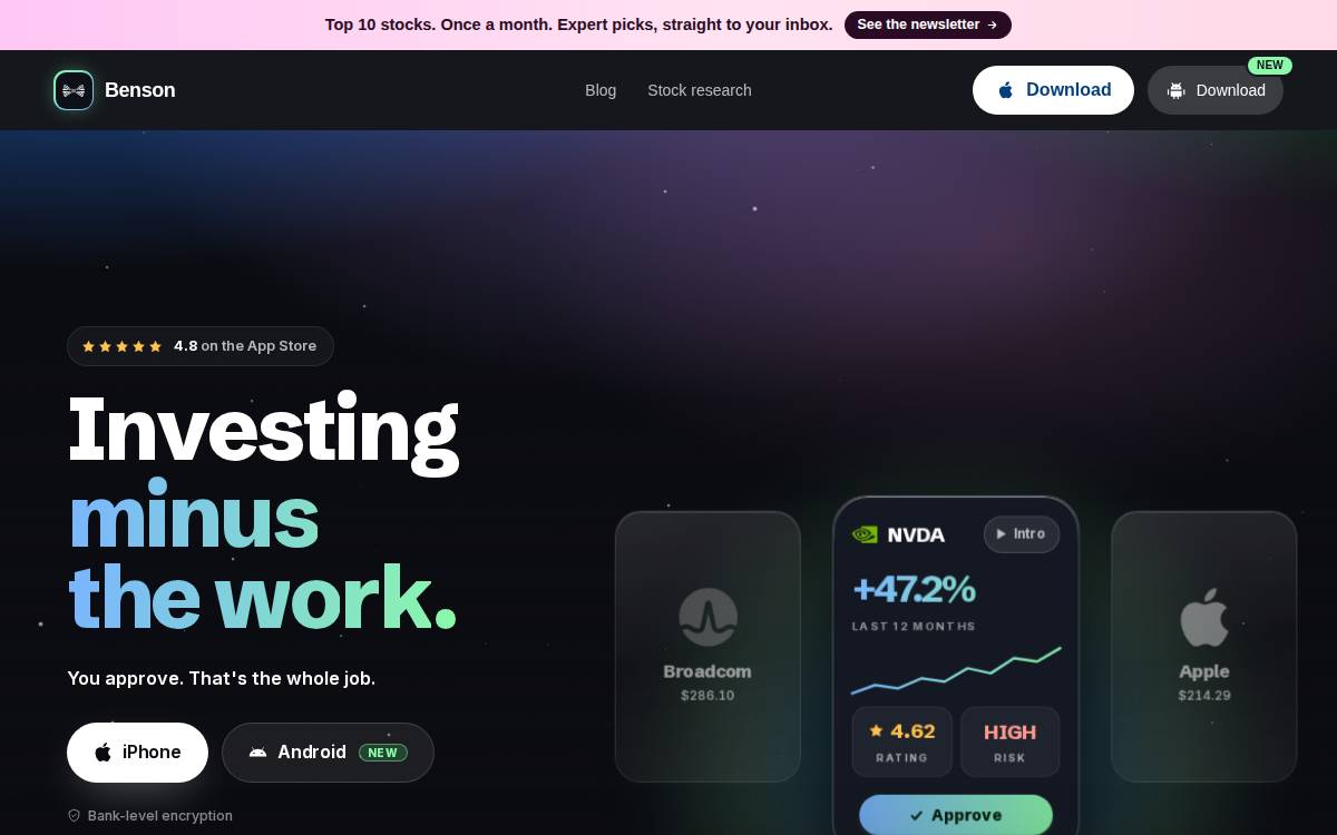 Benson website preview
