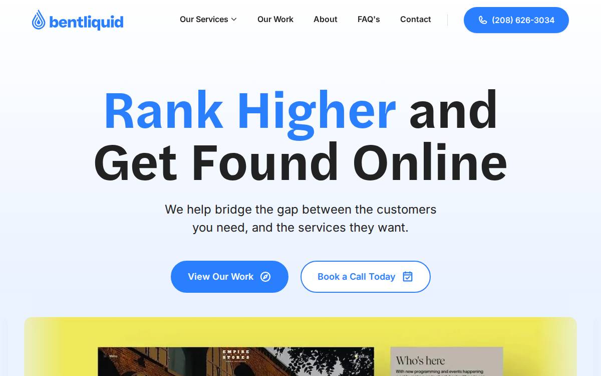 Bent Liquid website preview