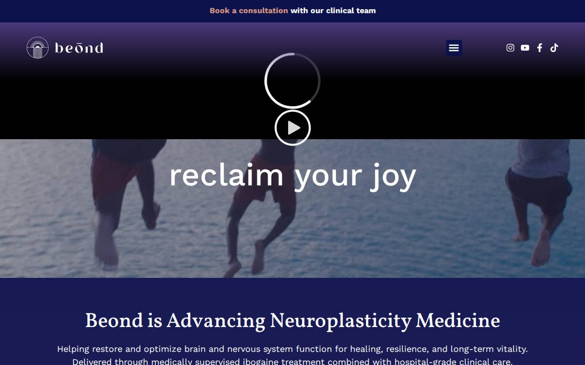 Beondibogaine website preview