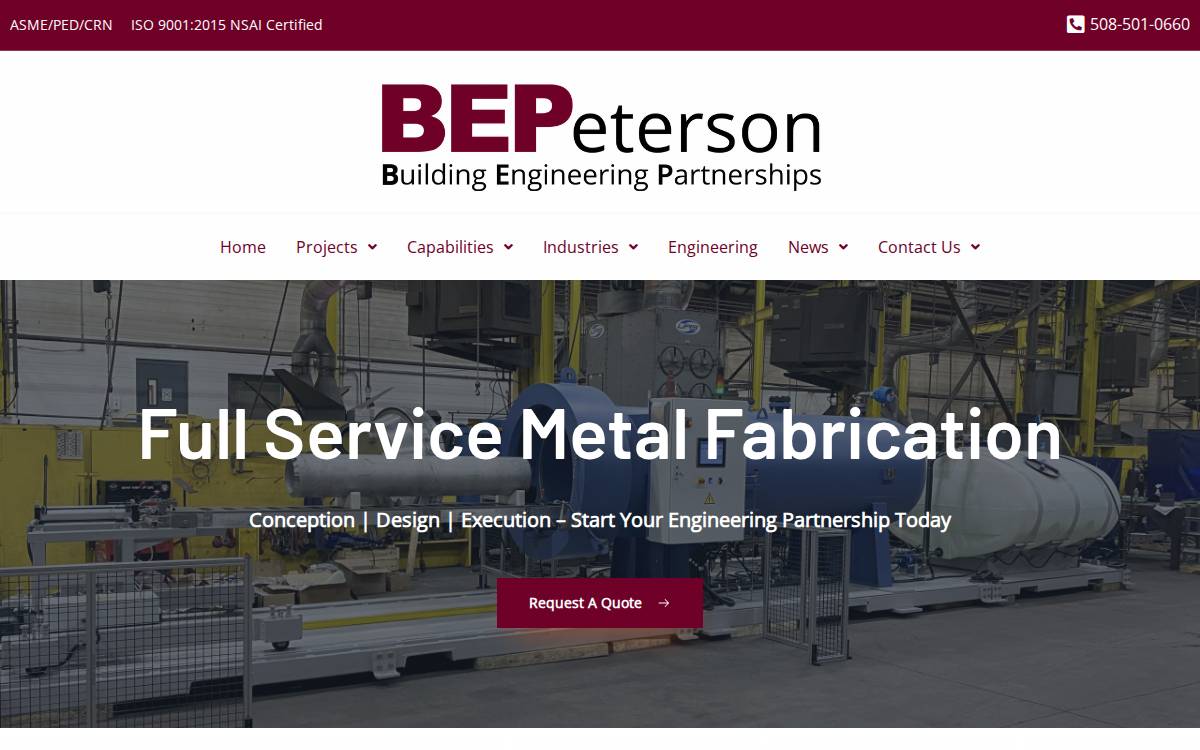 B E Peterson website preview