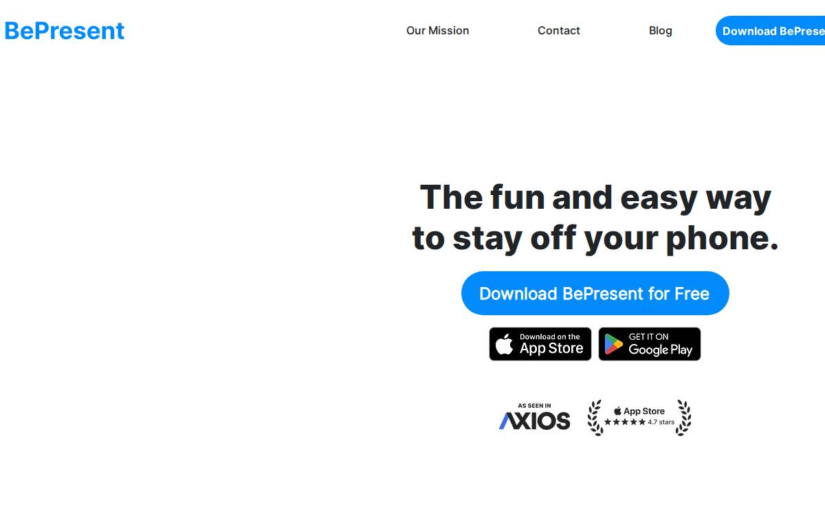 Bepresentapp website preview