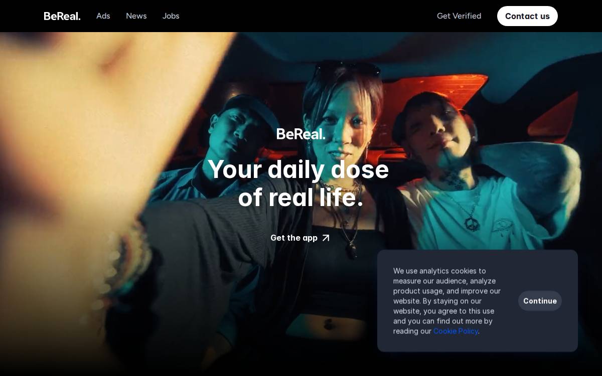 BeReal website preview