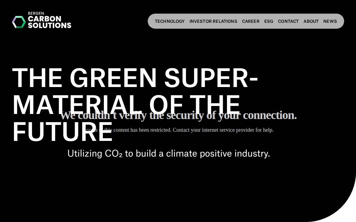 Bergen Carbon Solutions website preview