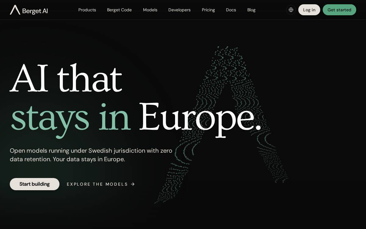 Berget AI website preview