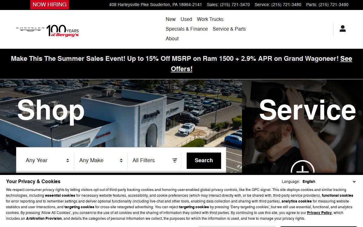 Bergey Family website preview