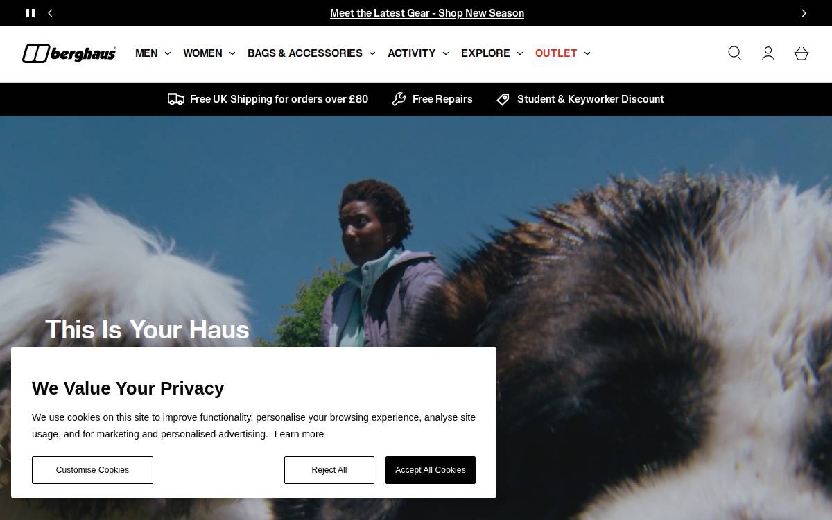 Berghaus website preview