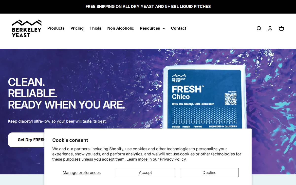 Berkeley Yeast Website website preview