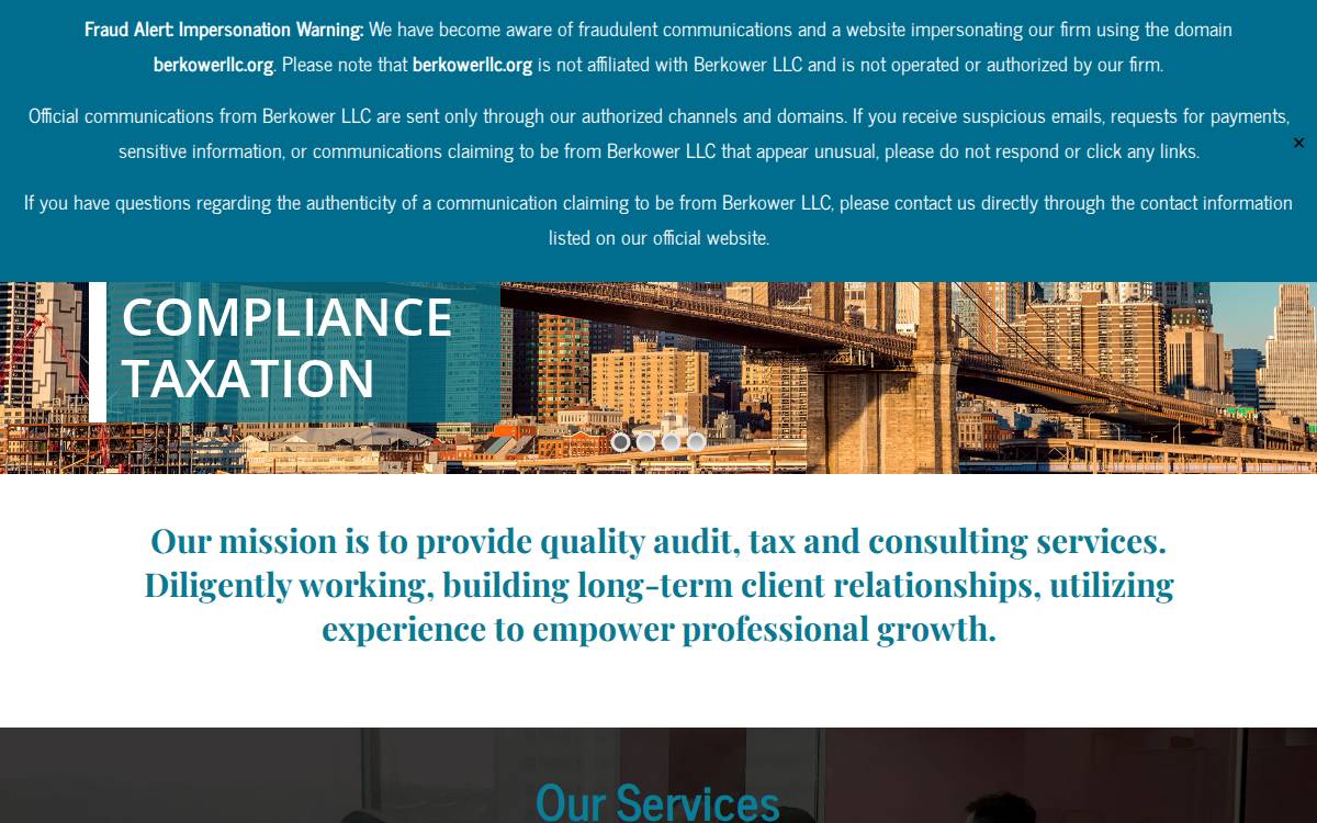 Berkower website preview