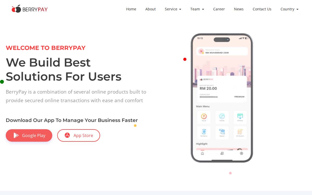 Berrypay website preview