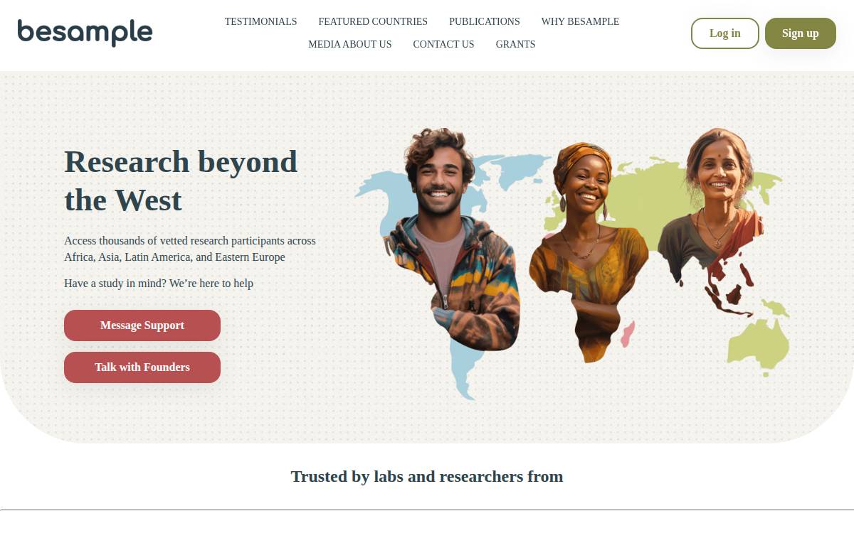 Besample website preview