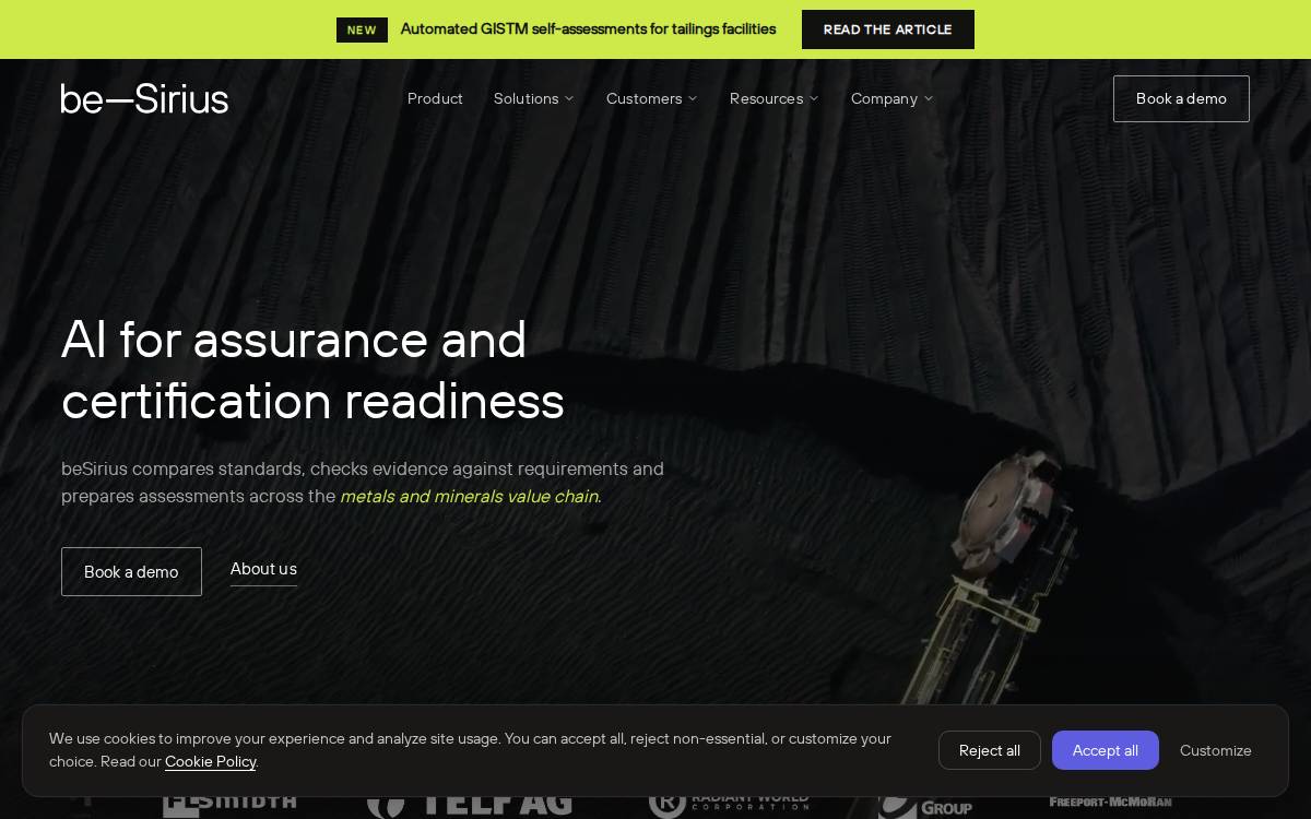 Besirius website preview